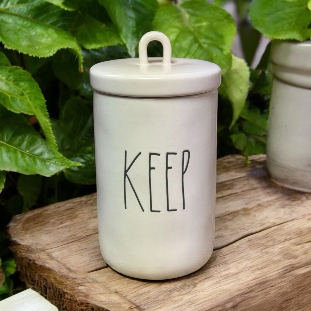 Rae Dunn Tall KEEP Storage Canister Lid That Seals Mint Condition Collectible